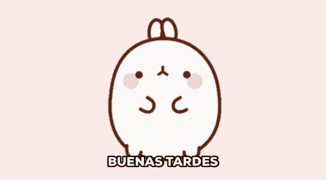 a drawing of a rabbit with the words buenas tardes written below it