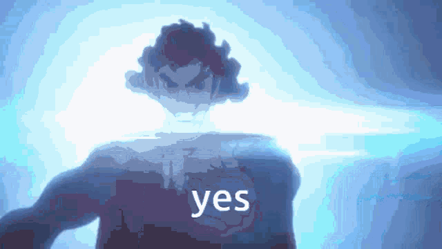 a cartoon character with the word yes on the chest