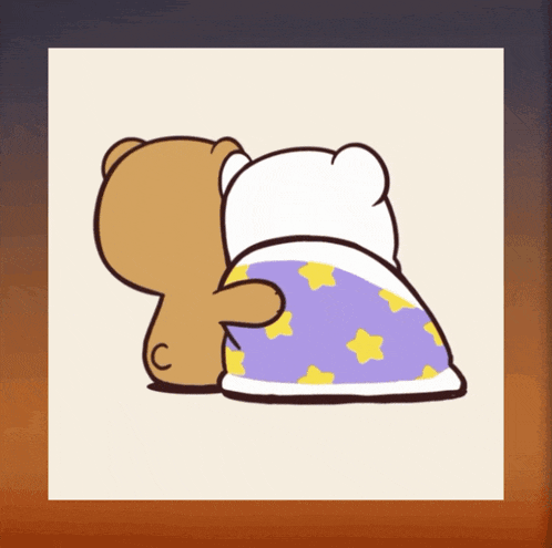 a cartoon of two bears hugging each other with the letter c on the back