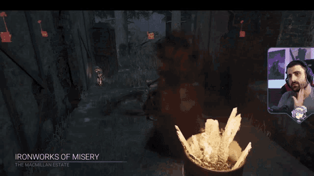 a video game called ironworks of misery is being played on a computer