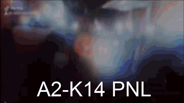 a blurry picture of a person with the words a2-k14 pnl written in white letters