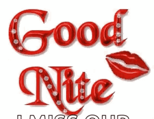a good night greeting card with a kiss on the lips .