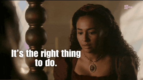 a woman says " it 's the right thing to do " in a video