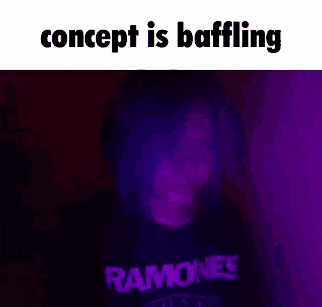 a purple background with the words `` concept is baffling '' on it .