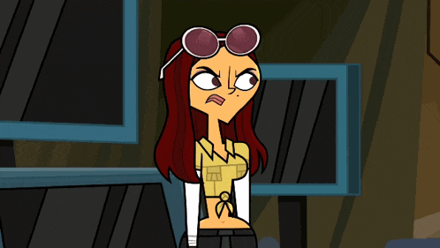 a cartoon of a girl wearing sunglasses and a crop top