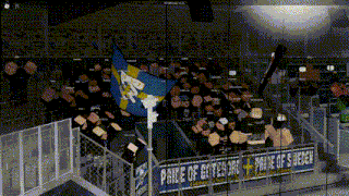 a stadium with a sign that says pride of swede