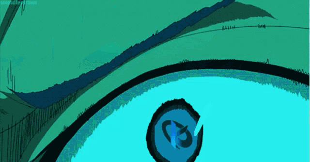 a close up of a person 's eye with a circle in the middle
