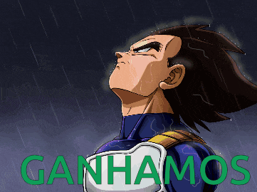 a picture of a man in the rain with the words ganhamos on the bottom
