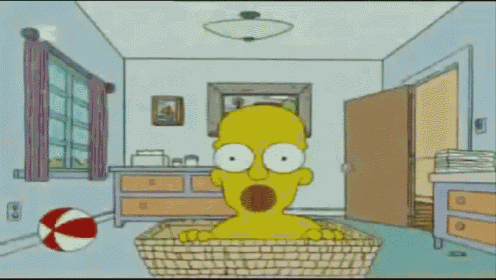bart simpson is in a stroller in a park