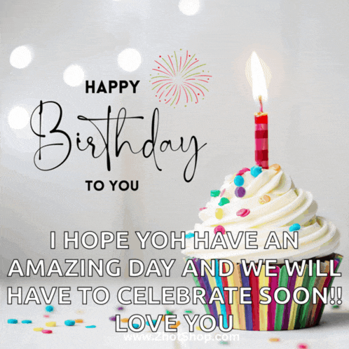 a happy birthday to you card with a cupcake