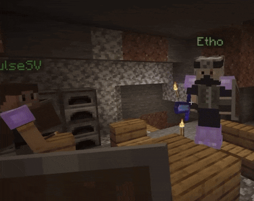 a screenshot of a minecraft game with the name etho