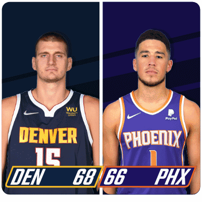 Denver Nuggets (68) Vs. Phoenix Suns (66) Half-time Break GIF - Nba Basketball Nba 2021 GIFs