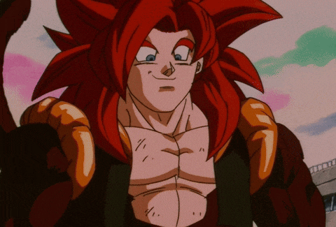a cartoon character with red hair and a tail