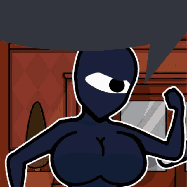 a cartoon of a woman with a y on her chest flexing her muscles