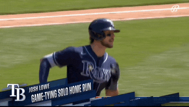 a baseball player with the name josh lowe on the side