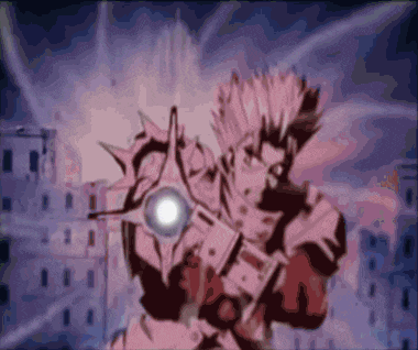 a cartoon of a man holding a sword with a light coming out of it