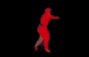 a pixel art of a man in a karate outfit