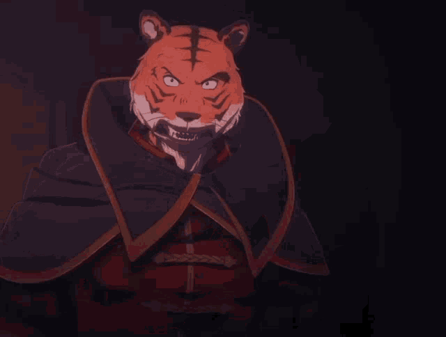 a cartoon character with a tiger 's head