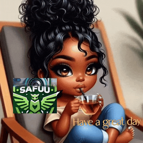 a little girl is sitting in a chair drinking a cup of tea with a straw .