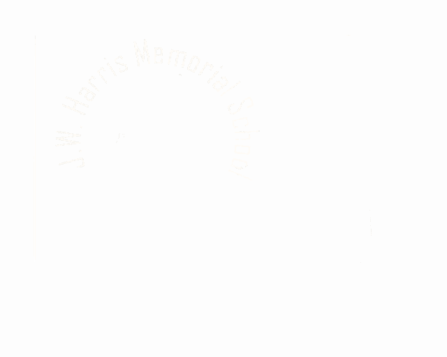 a logo for j.w. harris memorial school with colored pencils