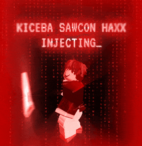 a red background with the words kiceba sancon haxx injecting written on it