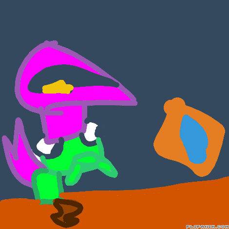a drawing of a cartoon character with the website flipanim.com in the lower right corner