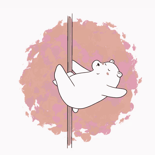 a cartoon of a polar bear pole dancing