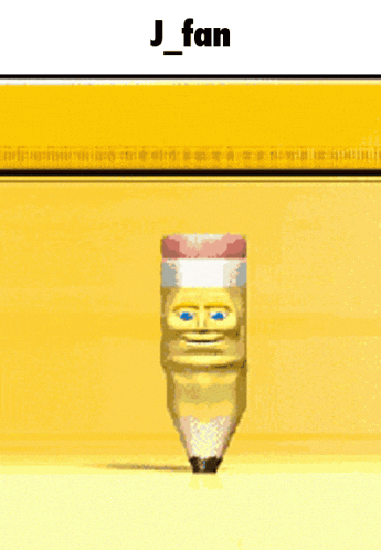 a picture of a pencil with a face on it and the word j_fan below it