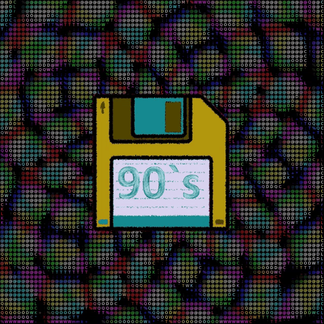 a floppy disk with the words 90 's written on it