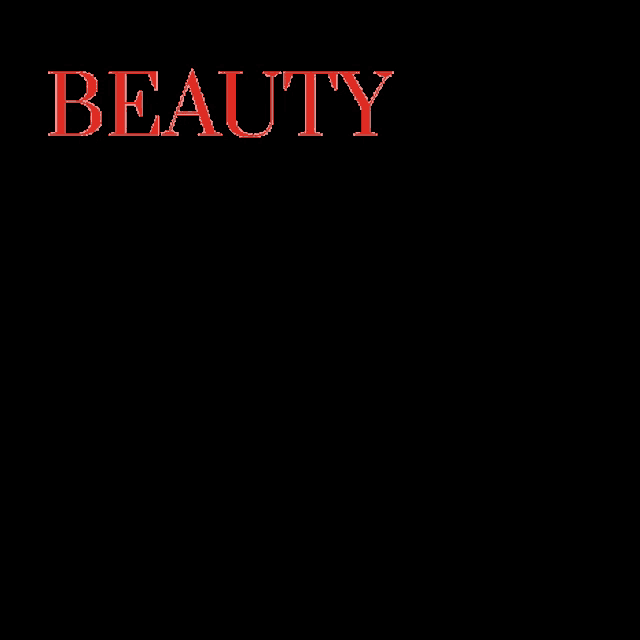 a black background with the words beauty fashion art music creativity innovation in red letters