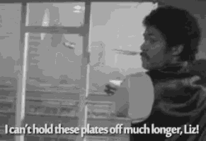 a man with a mustache says i can 't hold these plates off much longer