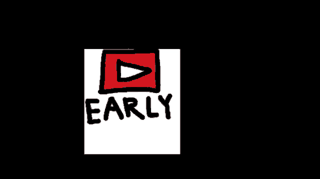a drawing of an early video logo with a play button