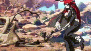 a woman with red hair and a hat is standing in the desert .