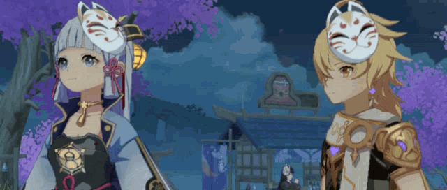 a man and a woman are standing next to each other in a video game