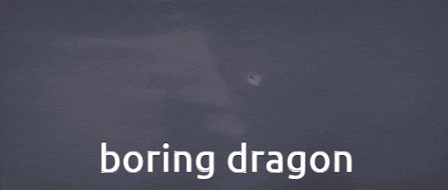 a white dragon is flying through the clouds with the words boring dragon below it
