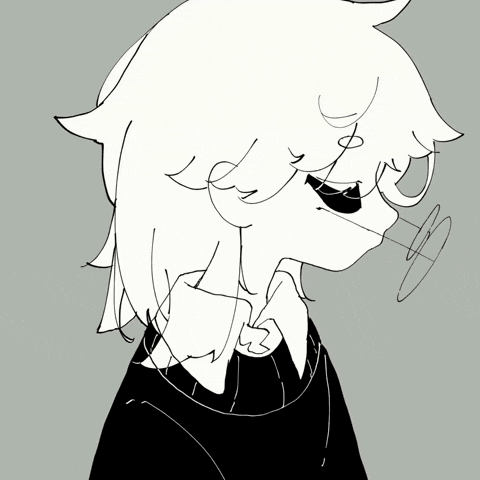 a black and white drawing of a person with a question mark above their head