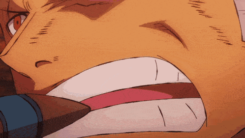 a close up of a cartoon character 's mouth