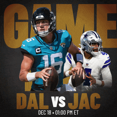 an advertisement for a football game between the dallas cowboys and the jacksonville jaguars