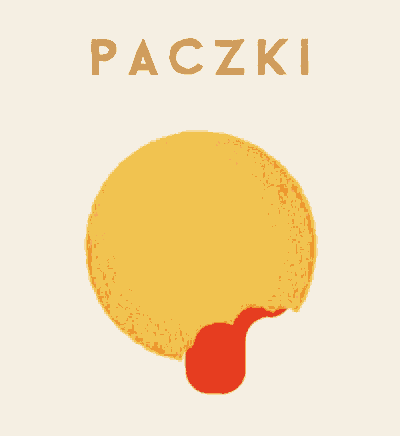 a drawing of a pancake with the word paczki on it