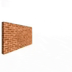a cartoon illustration of a brick wall being destroyed by an explosion .