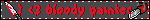 a sign that says ' bloody painter ' on it in red