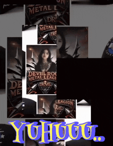a collage of images with devil rock metal legion on the top