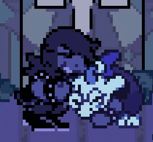 a pixel art of a person laying on a couch .