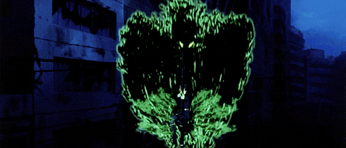 a black background with green lines and a yellow circle in the middle