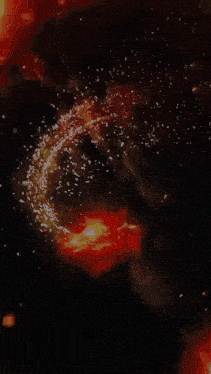 a lightning bolt strikes a circle of fire