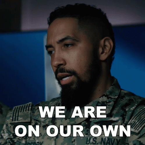 We Are On Our Own Ray Perry GIF - We Are On Our Own Ray Perry Seal Team GIFs