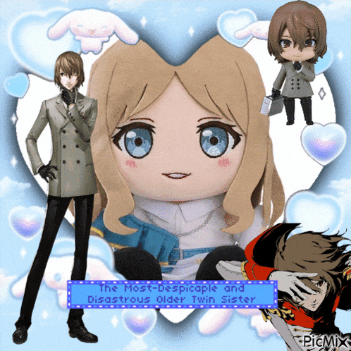 the most despicable and disastrous older twin sister has a picture of a stuffed doll