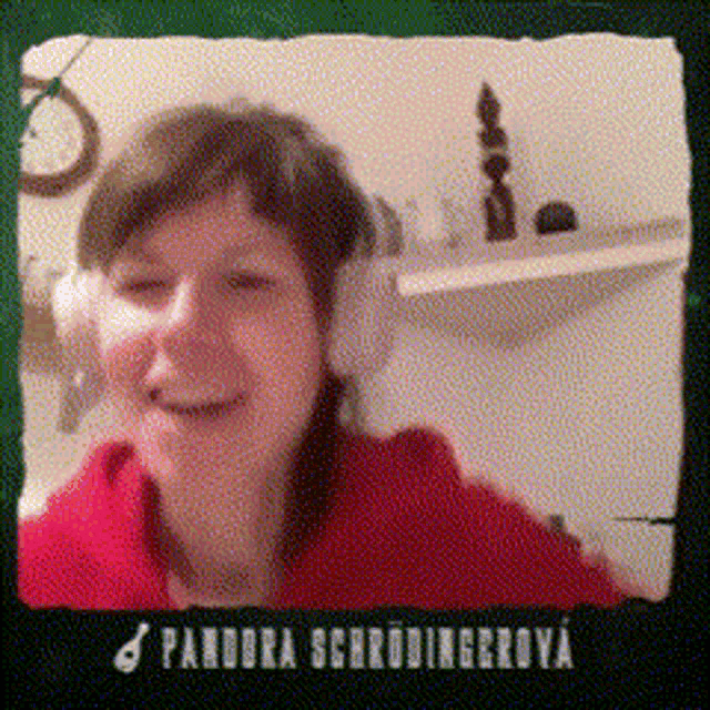 a picture of a woman wearing headphones with the name pandora schrodingerova below her