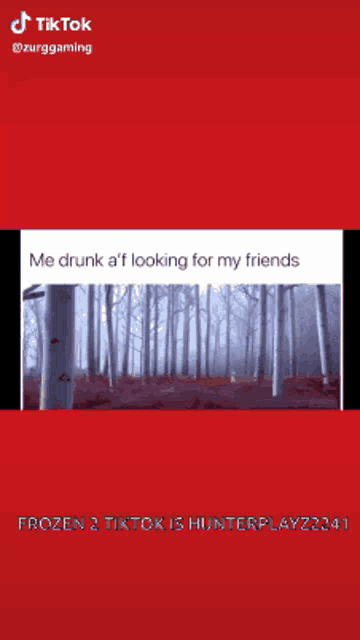 a picture of a stuffed animal in the woods with the caption me drunk a f looking for my friends