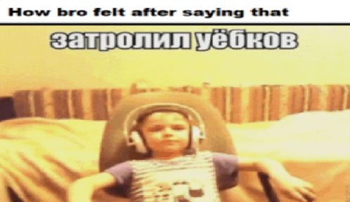 a little girl wearing headphones is sitting in a chair with the words how bro felt after saying that